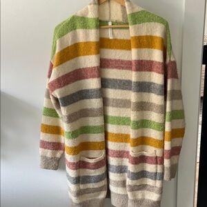 Soft Striped Open-Front Women's Cardigan Sweater - Multi
